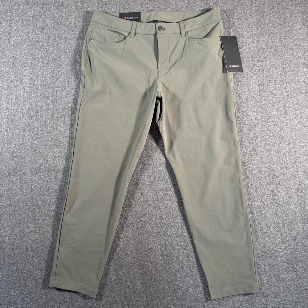 Lululemon Pants Mens 34x30 Armory Green ABC Slim-Fit Warpstreme 5-Pocket LM5A0RS